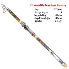 Crocodile Karbon Kamış 270cm