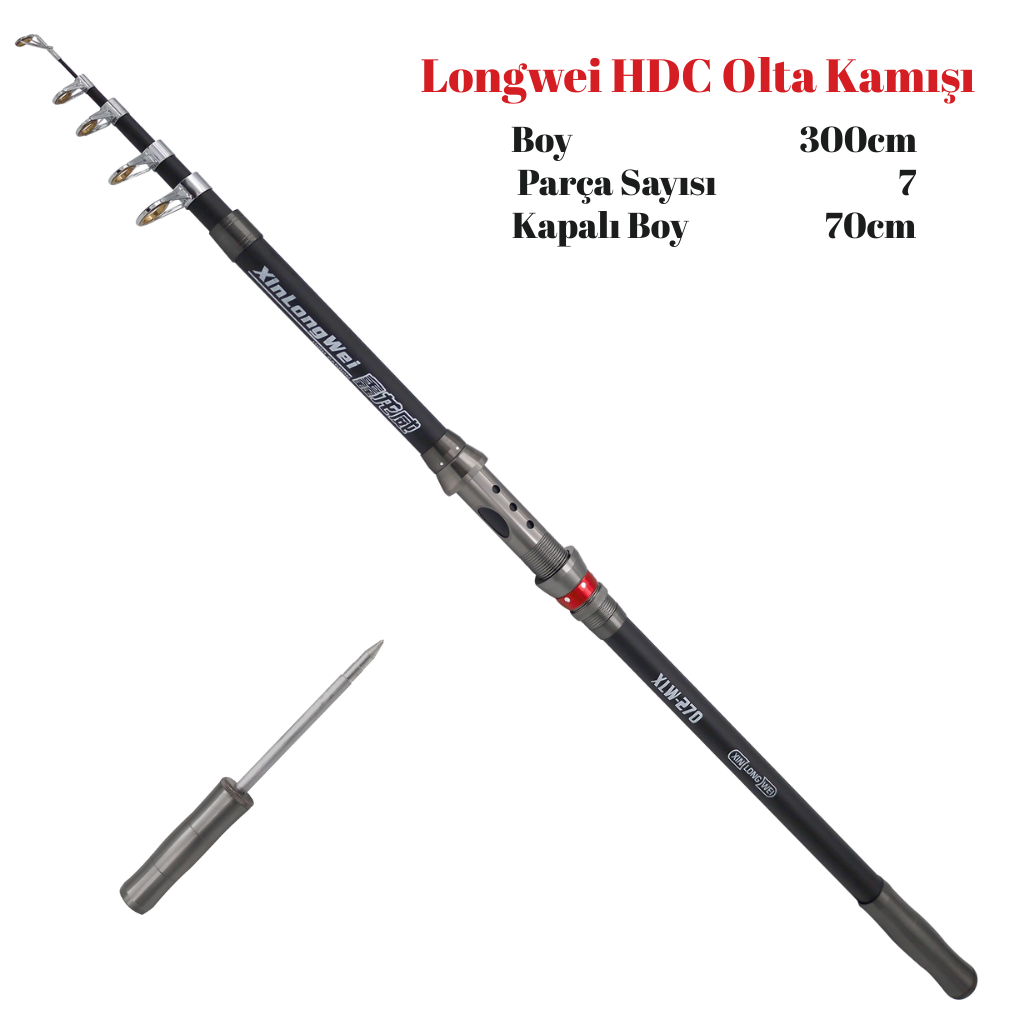 Longwei HDC Metal Sap Kamış 300cm